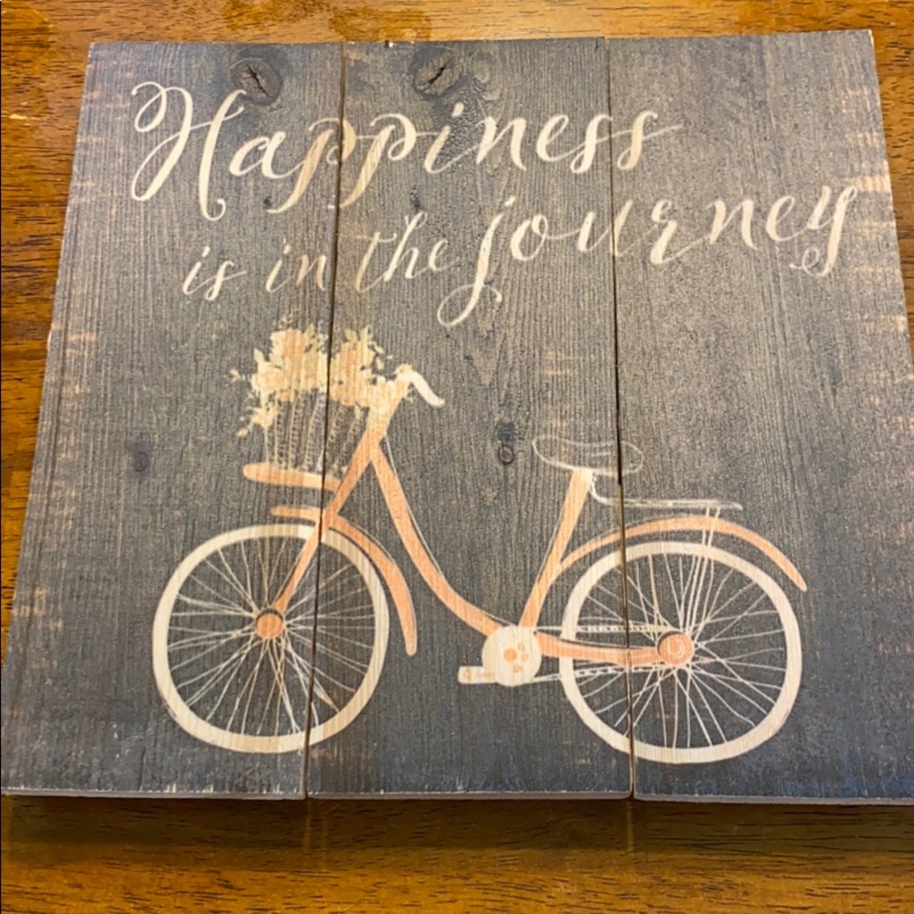 “Happiness is in the Journey” Wooden Wall Art